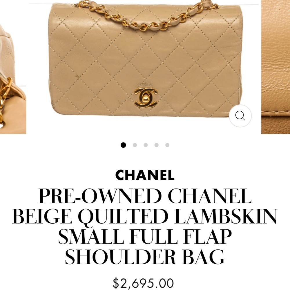 Beige Authentic Chanel Vintage Bag